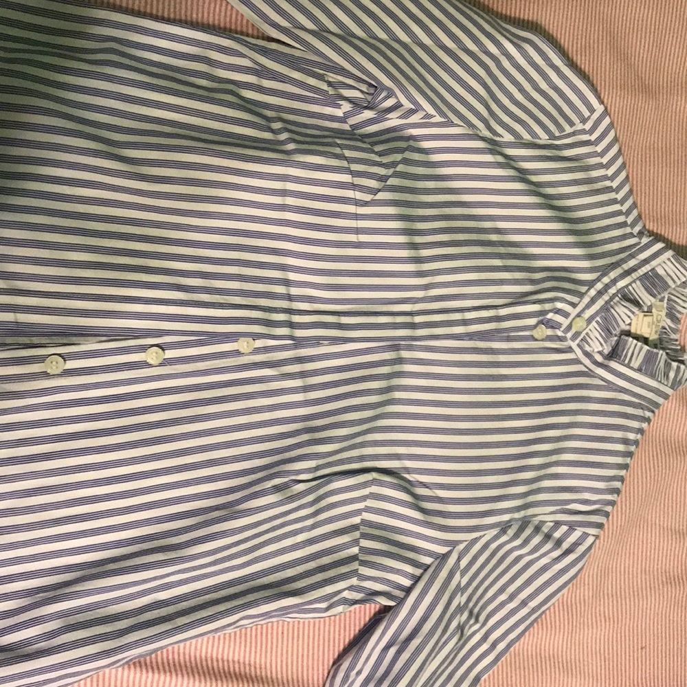 J. Crew XXS Light blue stripped dress shirt.